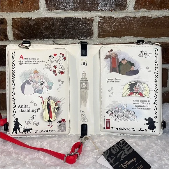 Loungefly NWT! Disney 101 Dalmatians Classic Book Convertible Crossbody/Backpack - Picture 8 of 17